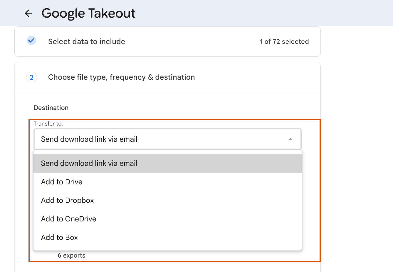 Gemini data export controls